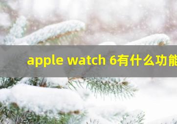 apple watch 6有什么功能